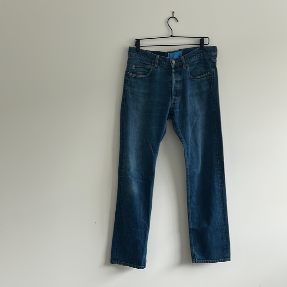 Adidas Blue Straight-Leg Jeans Timeless Design